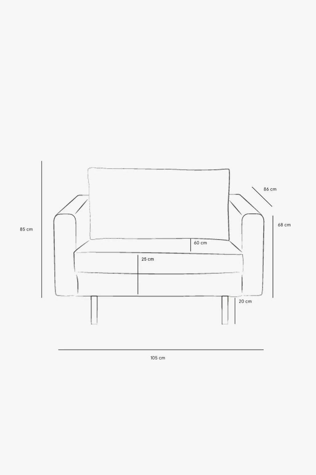 Amsterdam leer outside loveseat zwart