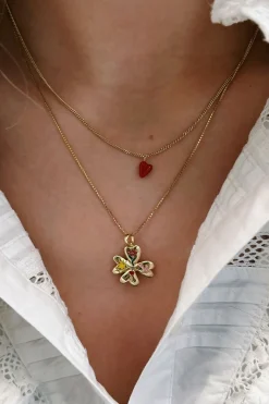 Anna+Nina gold plated heart beat ketting