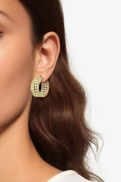Anna+Nina goudkleurige french lace hoop oorbellen