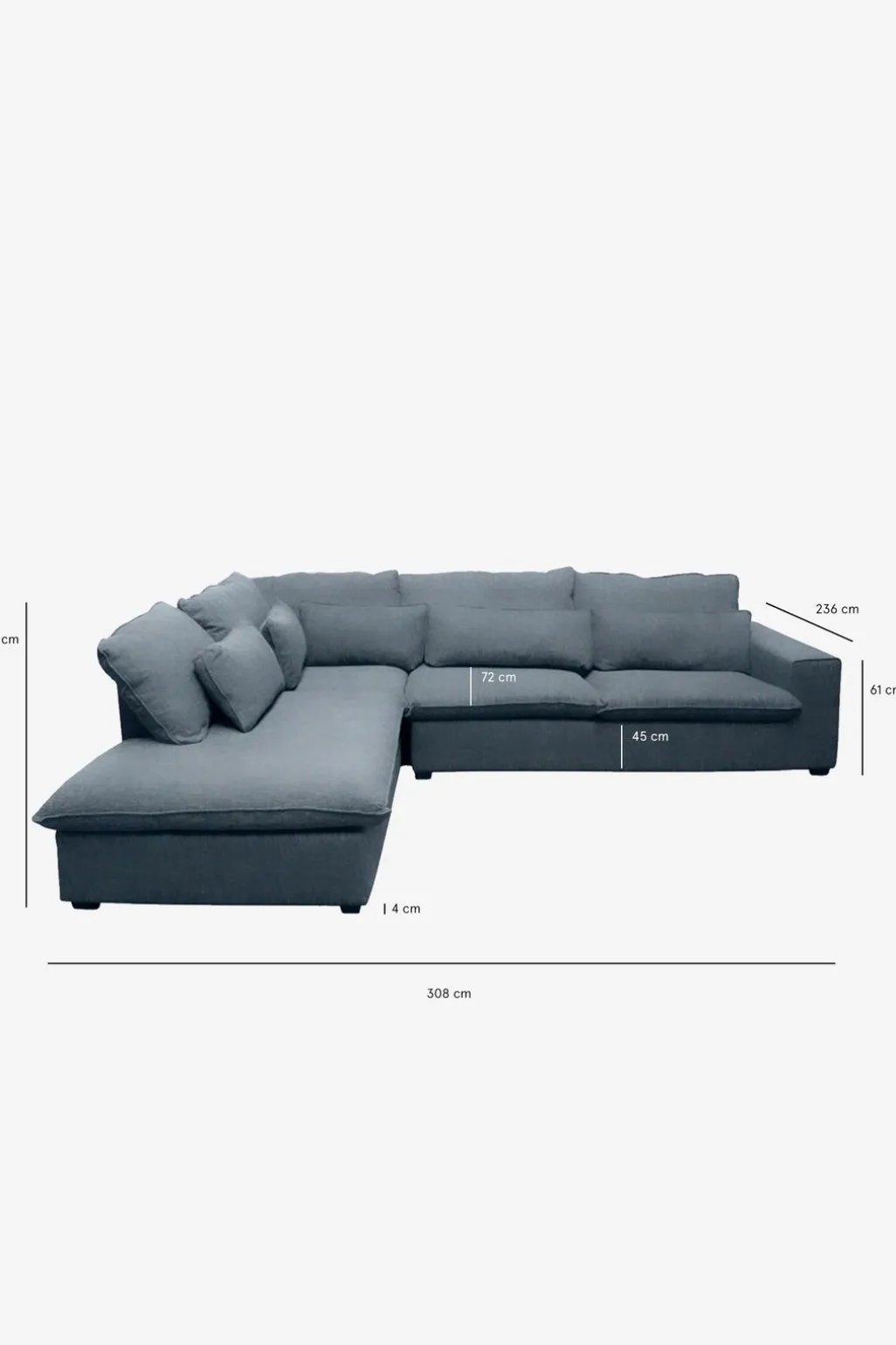 Baron bank 3.5-zits lounge links donkerblauw
