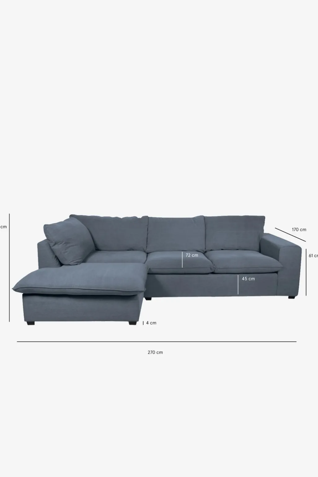 Baron bank 2.5-zits lounge links donkerblauw