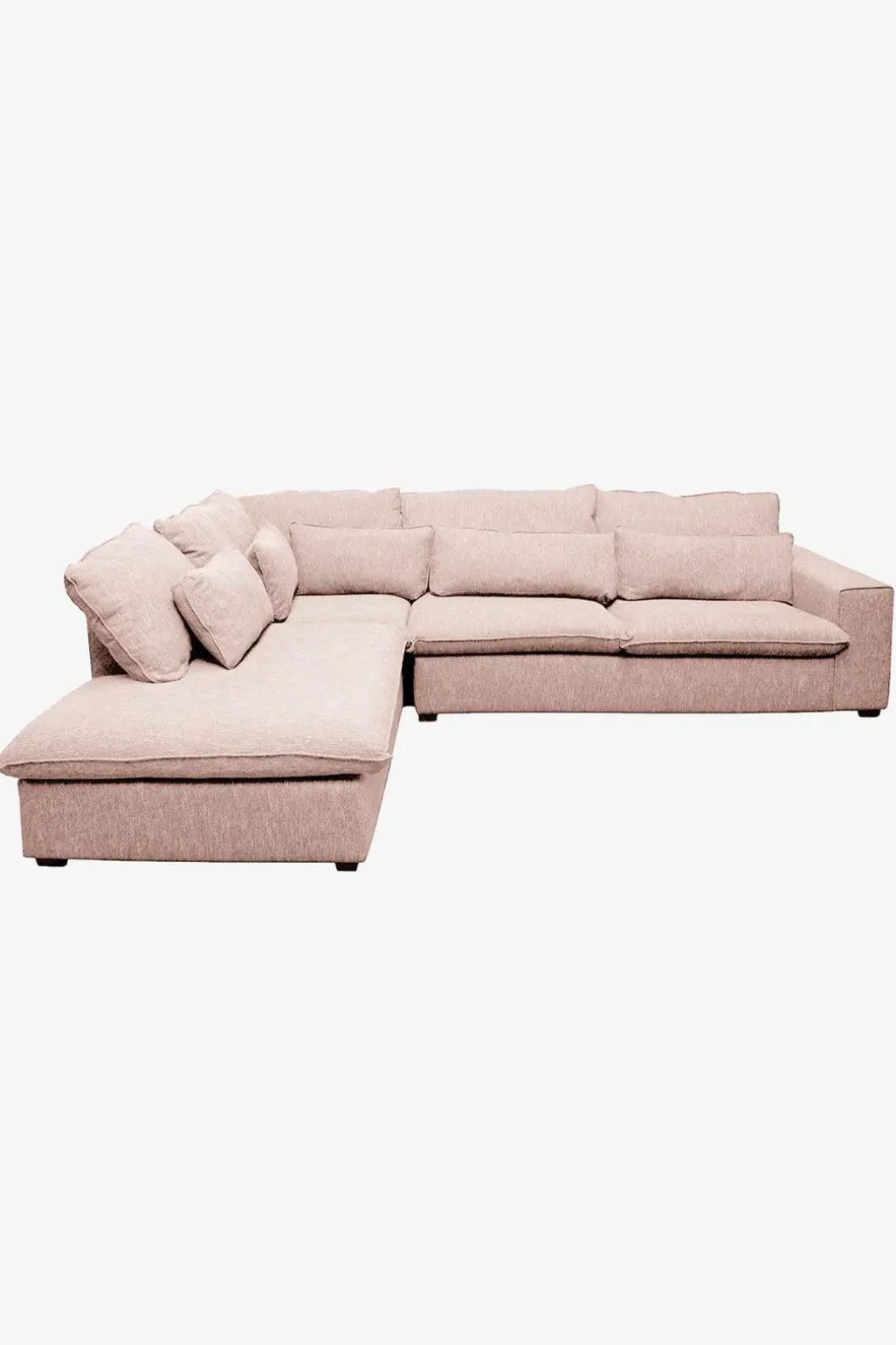 Baron bank 3.5-zits lounge links roze/karamel melee