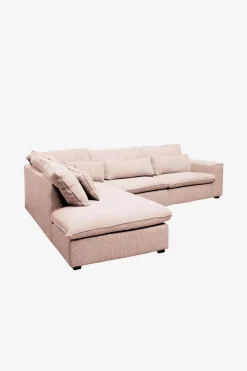 Baron bank 3.5-zits lounge links roze/karamel melee
