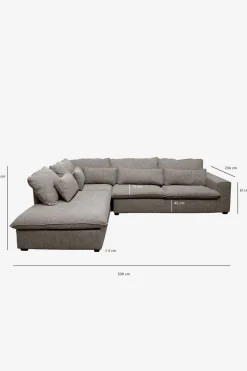 Baron bank 3.5-zits lounge links lichtgrijs melee