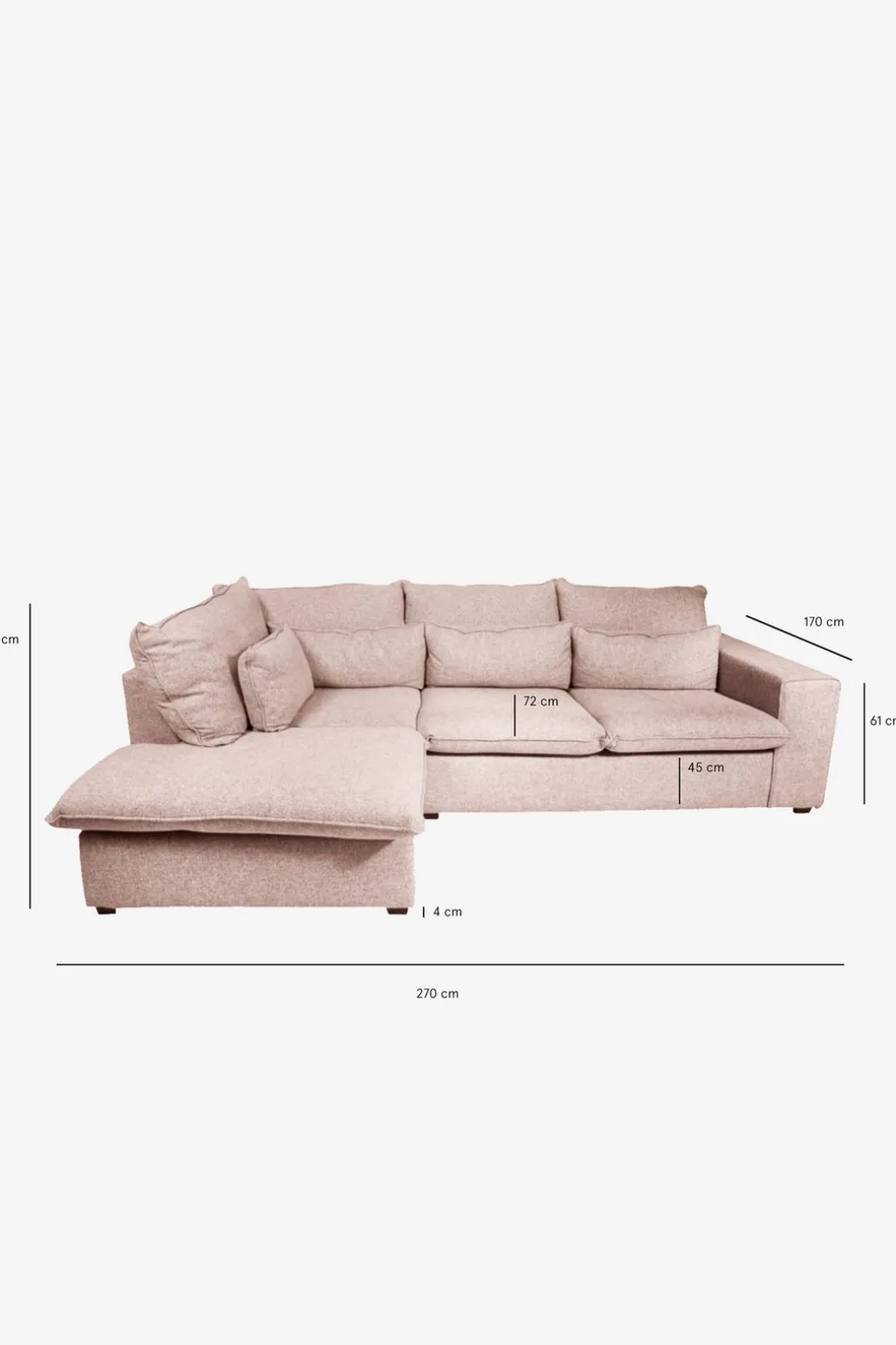 Baron bank 2.5-zits lounge links roze karamel melee