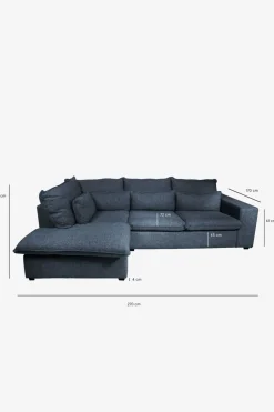 Baron bank 2.5-zits lounge links donkerblauw melee