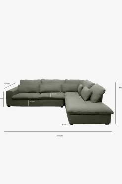 Baron bank 3.5-zits lounge rechts donkergroen