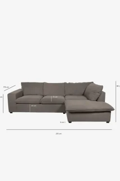 Baron bank 2.5-zits lounge rechts naturel