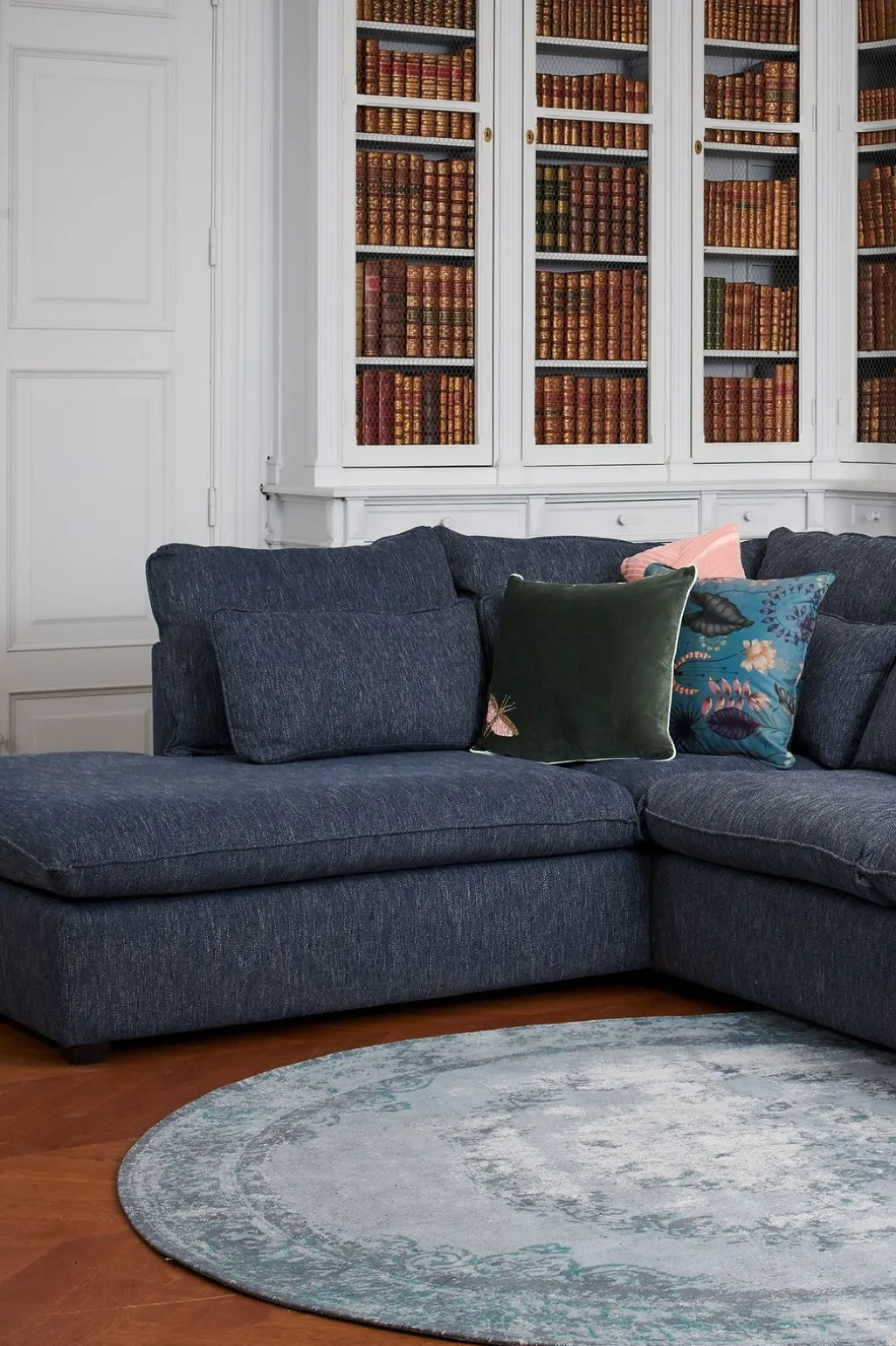 Baron bank 2.5-zits lounge rechts donkerblauw
