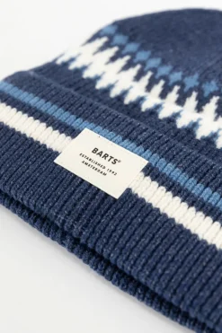 BARTS blauwe beanie met strepen