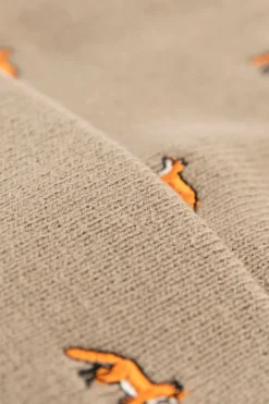 BARTS bruine beanie met vossenprint