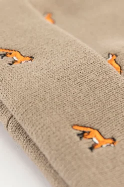 BARTS bruine beanie met vossenprint