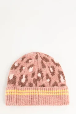 BARTS roze beanie met leopard details