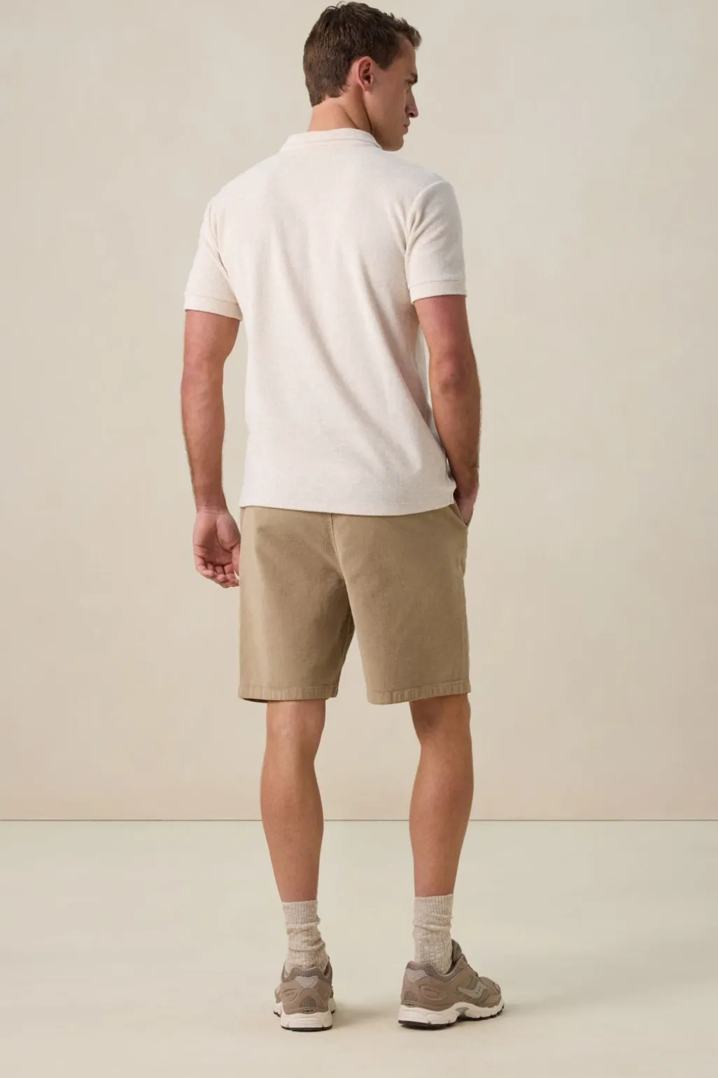 Beige badstof polo