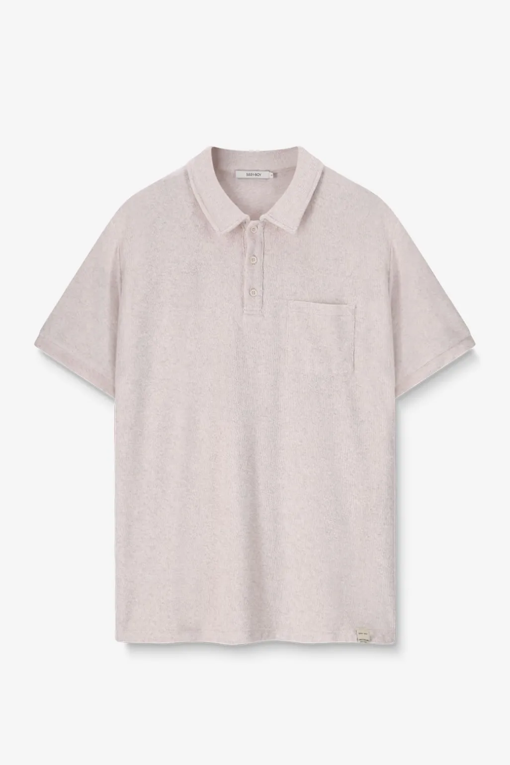Beige badstof polo