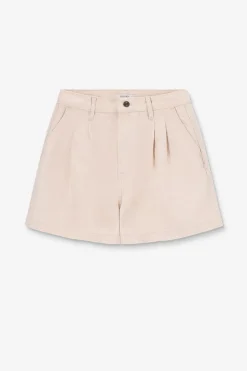 Beige denim shorts