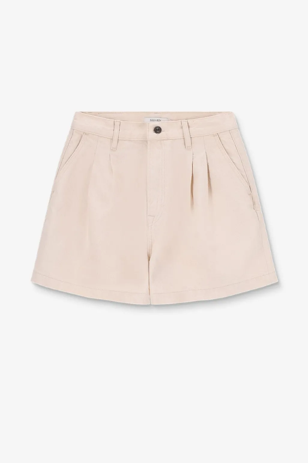 Beige denim shorts