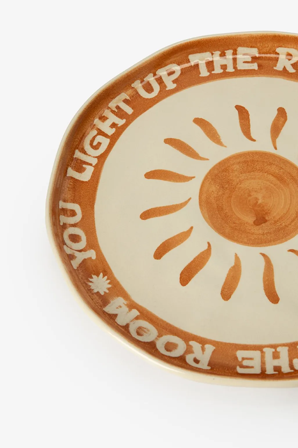 Beige dinerbord met zon