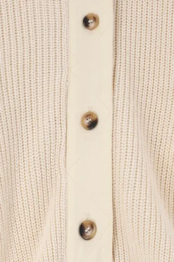 Beige gebreid bomber vest