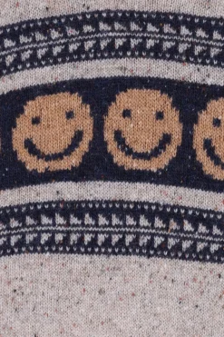 Beige gebreide trui met artwork