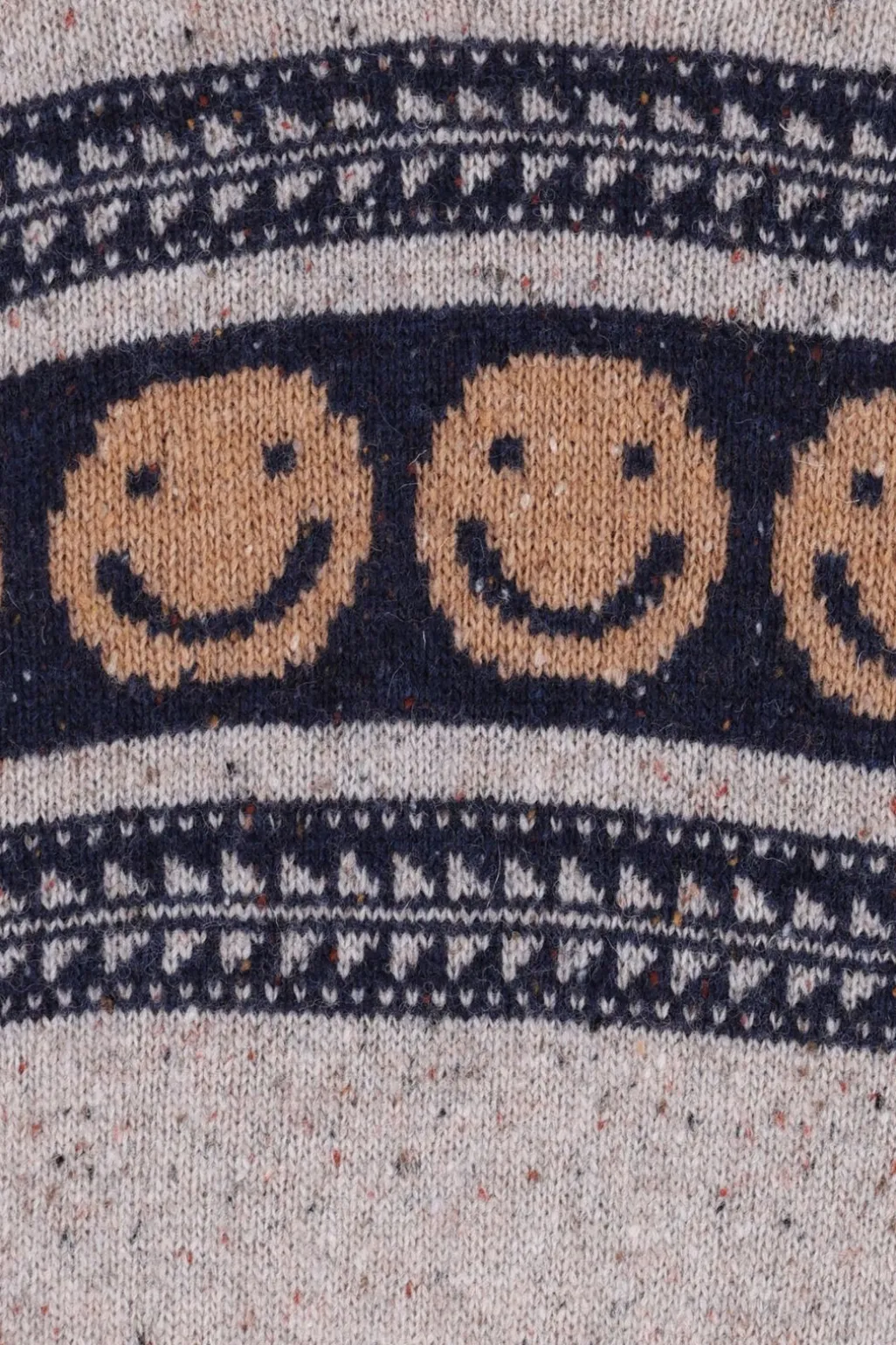 Beige gebreide trui met artwork