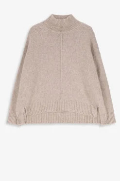 Beige gebreide trui met turtle neck