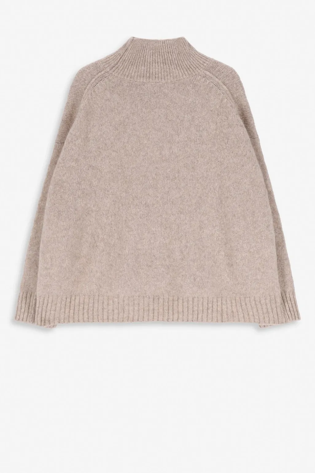Beige gebreide trui met turtle neck