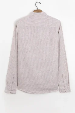 Beige gestreept overhemd