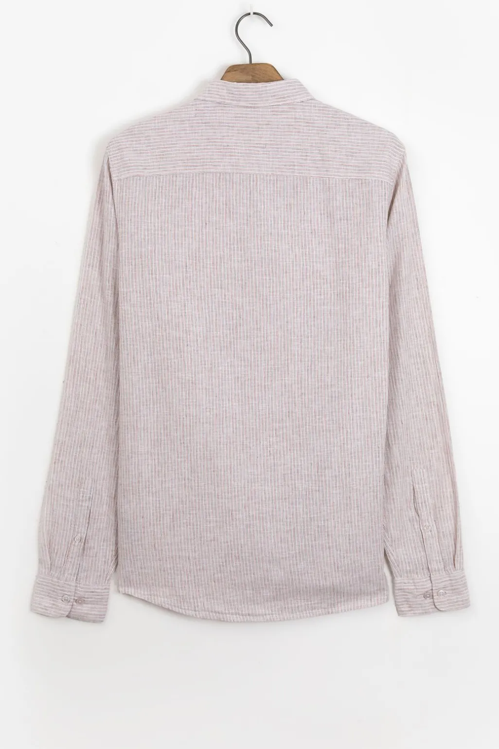 Beige gestreept overhemd