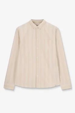 Beige gestreept overhemd