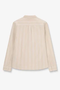 Beige gestreept overhemd