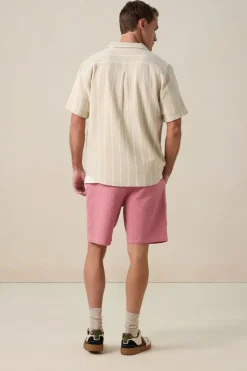 Beige gestreept overhemd