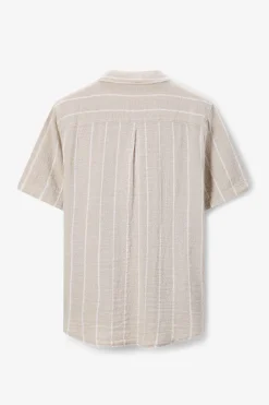 Beige gestreept overhemd