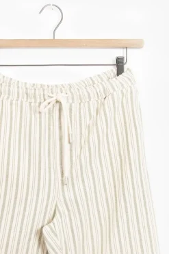 Beige gestreepte shorts