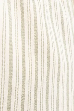 Beige gestreepte shorts