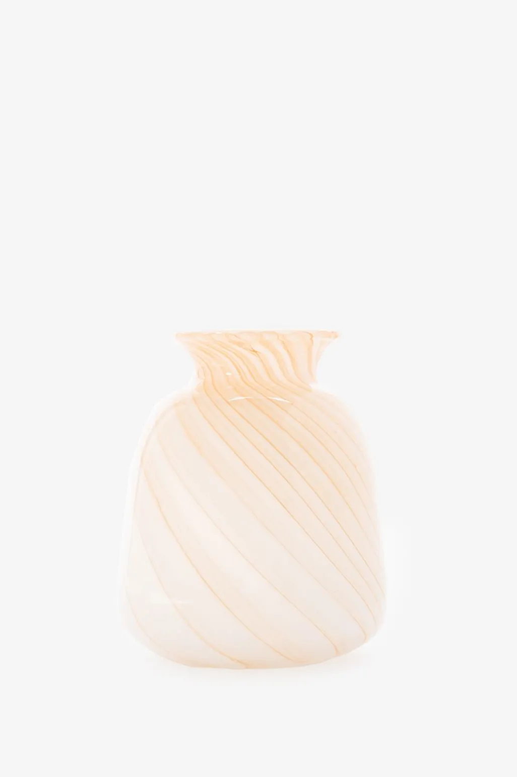 Beige glazen vaas met swirl
