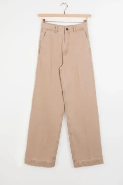 Beige high waist wide leg jeans