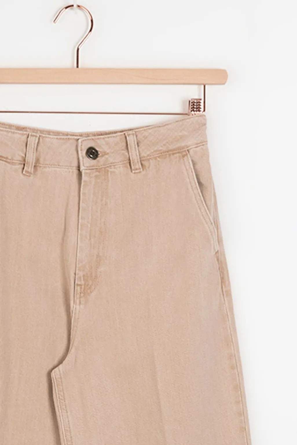 Beige high waist wide leg jeans