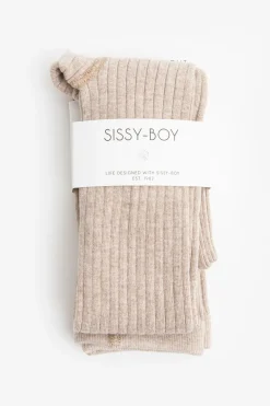 Beige katoenen rib maillot
