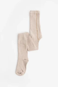 Beige katoenen rib maillot
