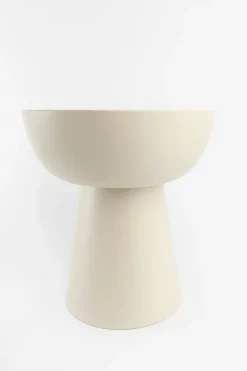 Beige keramieken mushroom bijzettafel