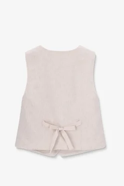 Beige linnen gilet