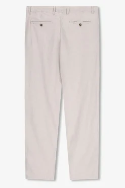 Beige linnen herringbone broek