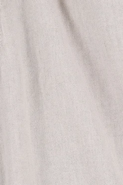 Beige linnen herringbone broek
