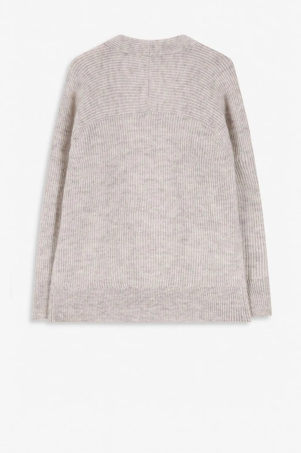 Beige melange openvallend vest