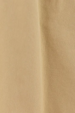 Beige mid waist katoenen bandplooibroek