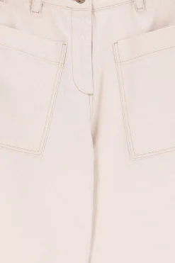 Beige mid waist workwear broek