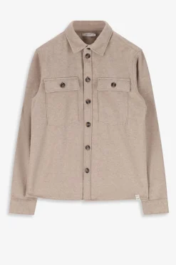Beige overhemd van gebonden vilt