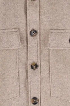 Beige overhemd van gebonden vilt