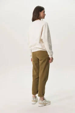 Beige oversized sweatshirt met multicolour melange effect